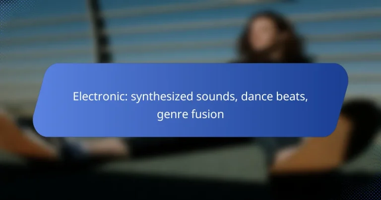 Electronic: synthesized sounds, dance beats, genre fusion