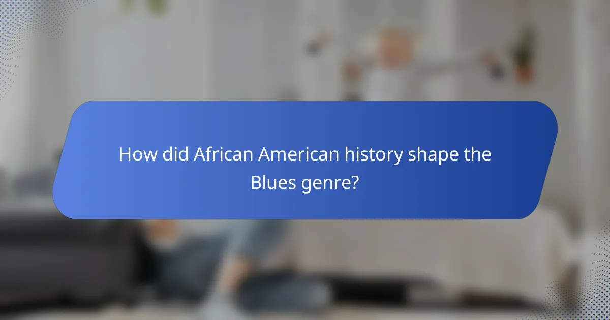 How did African American history shape the Blues genre?
