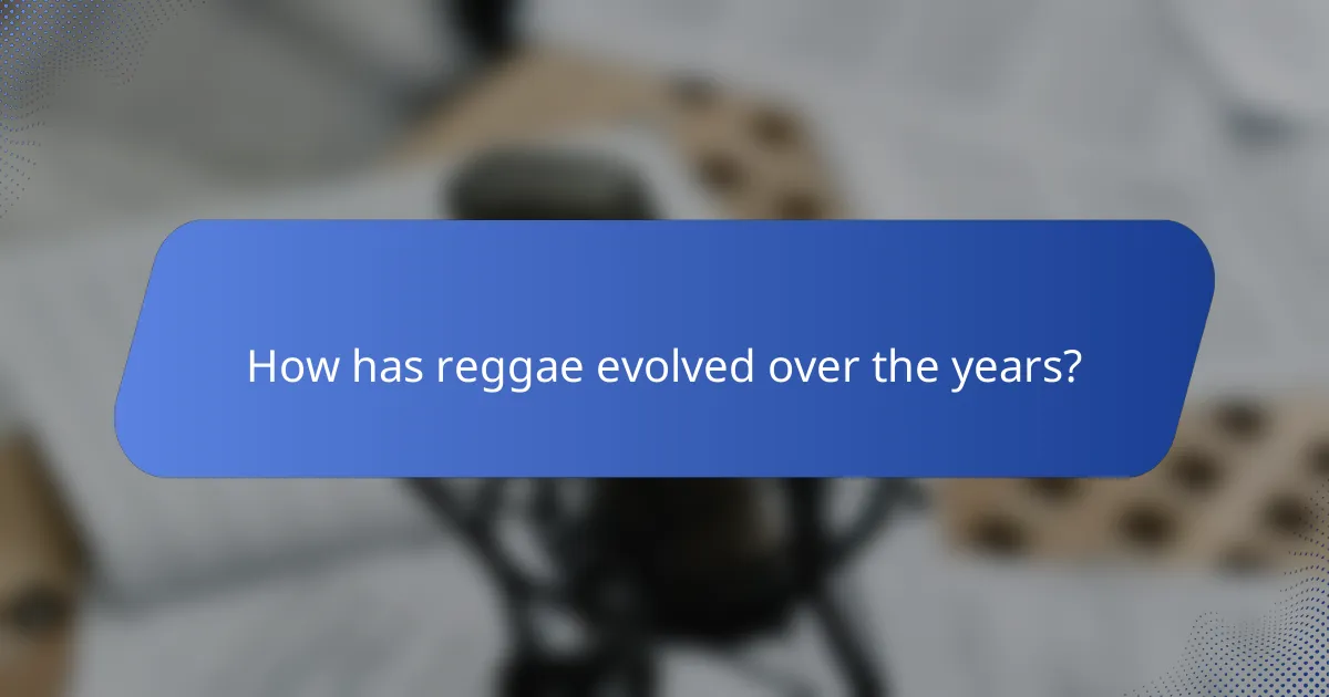 How has reggae evolved over the years?