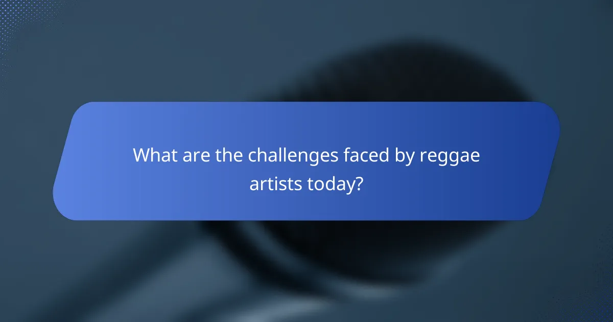 What are the challenges faced by reggae artists today?