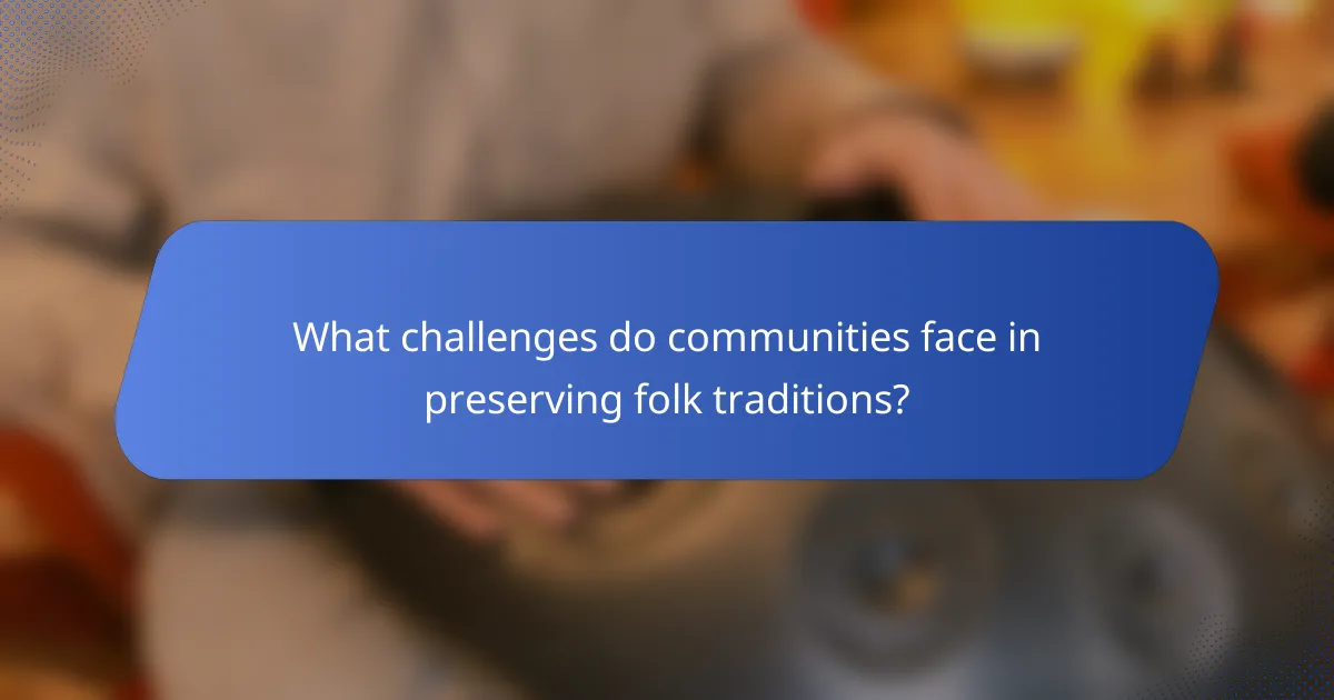What challenges do communities face in preserving folk traditions?