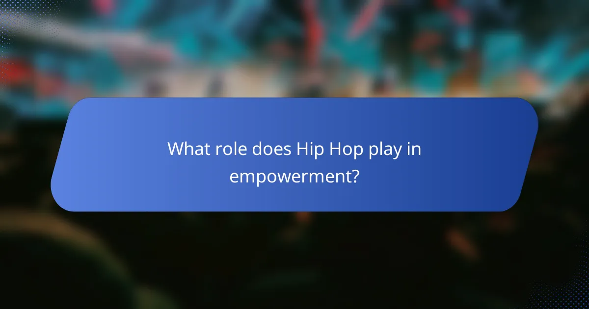 What role does Hip Hop play in empowerment?