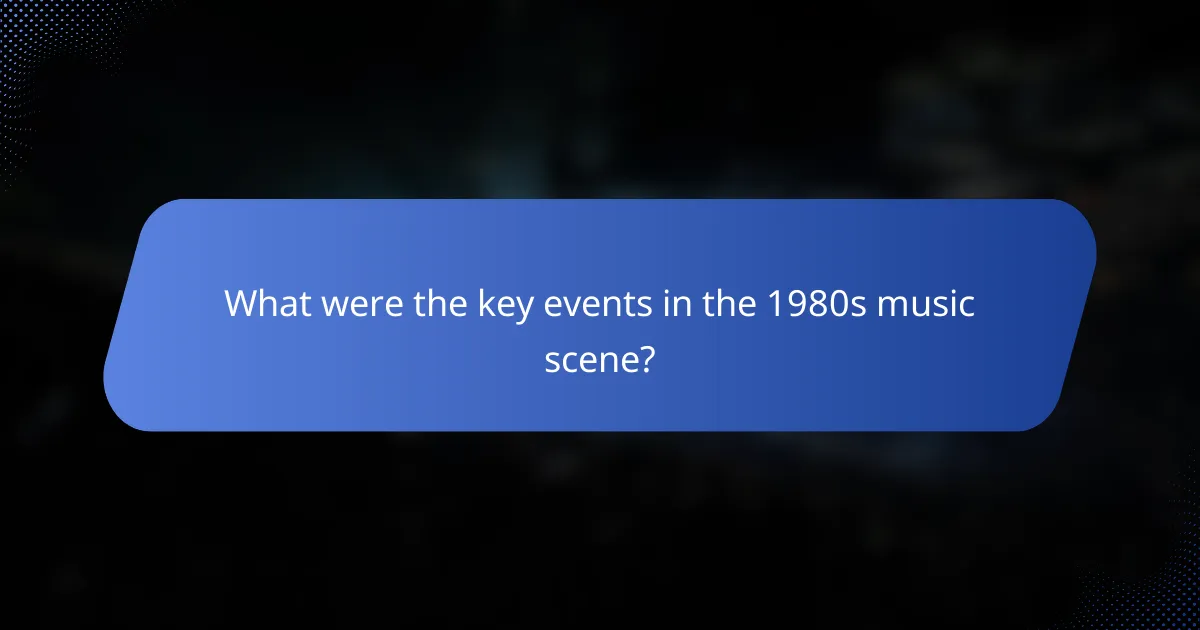 What were the key events in the 1980s music scene?